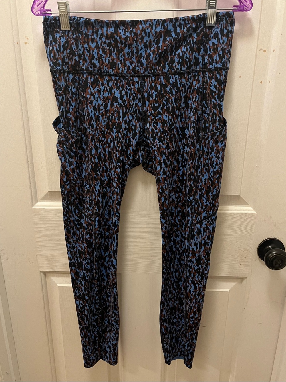 🍋 LIKE NEW Lululemon Fast & Free HR Tight - Leopard Camo Blue Nile Multi - Sz 8